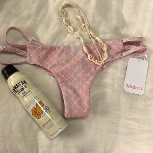 Pink and white bikini bottom (Emmie style) by Midori